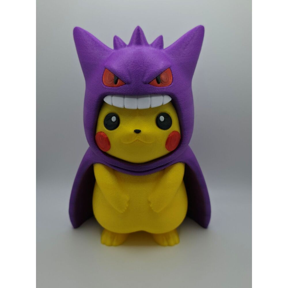 7-Inch Gengar Poncho Pikachu Textured 3D Printed Figure